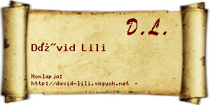 Dávid Lili névjegykártya