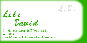 lili david business card